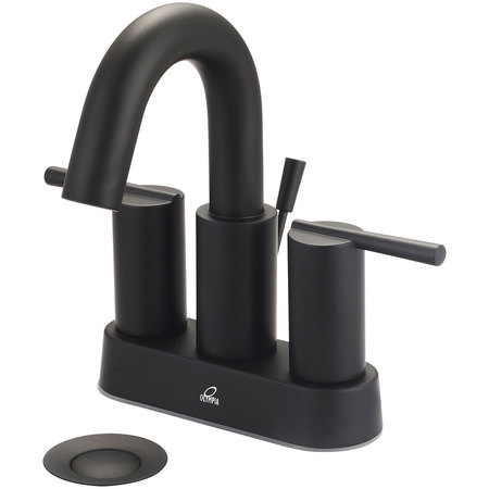 OLYMPIA FAUCETS Two Handle Lavatory Faucet, NPSM, Centerset, Matte Black L-7522-MB